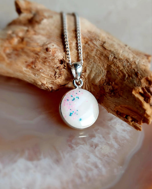 Breastmilk Sterling Silver Round Pendant