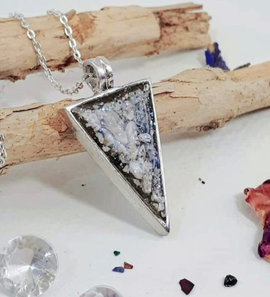 Ashes Memorial Sterling Silver Triangle Pendant