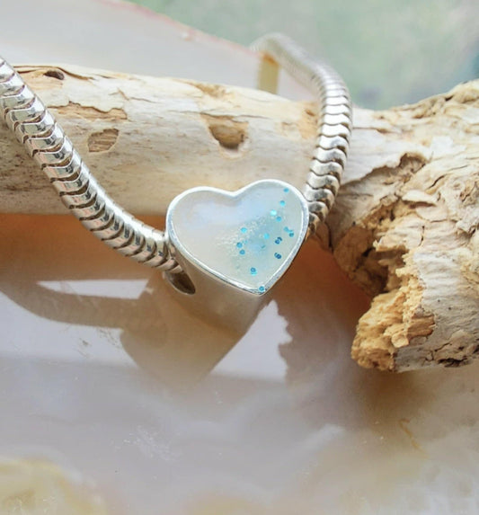 Breastmilk Sterling Silver Heart Shaped Charm