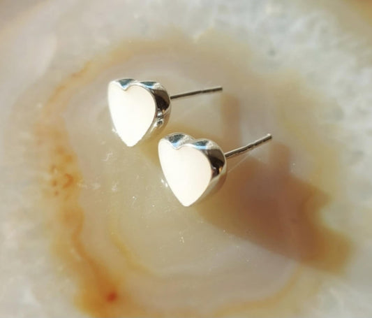 Breastmilk Sterling Silver Heart Shaped Earrings