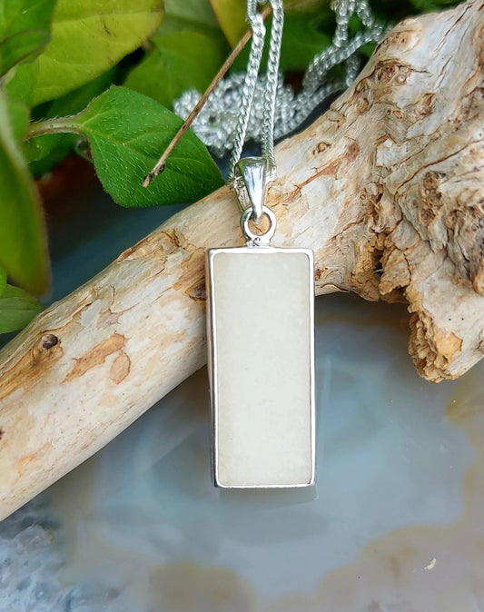 Breastmilk Sterling Silver Oblong Pendant